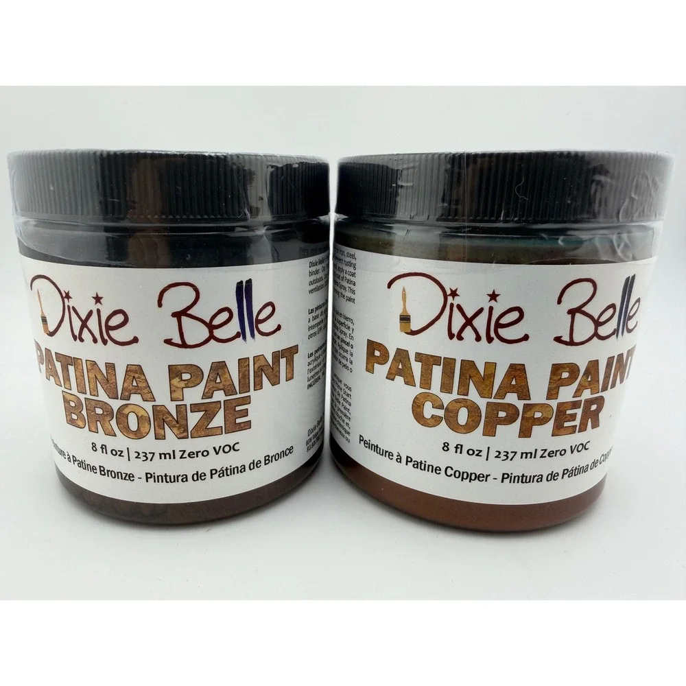 Dixie Belle Patina Paint Bronze and Copper 8oz Each Zero VOC Made in USA
